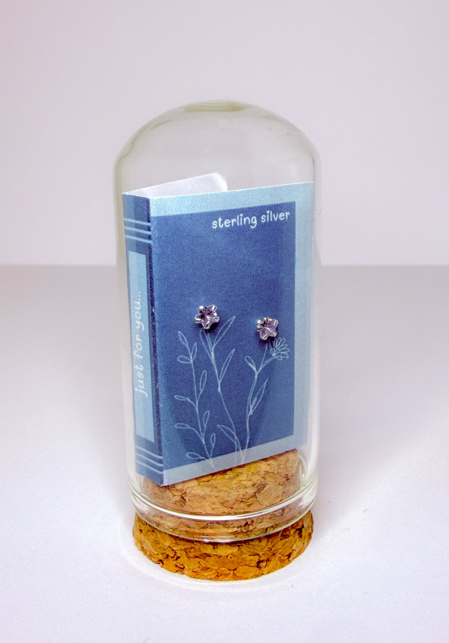 Lavender Purple Flower Stud Earrings 'When you're blue, this is just for you'.