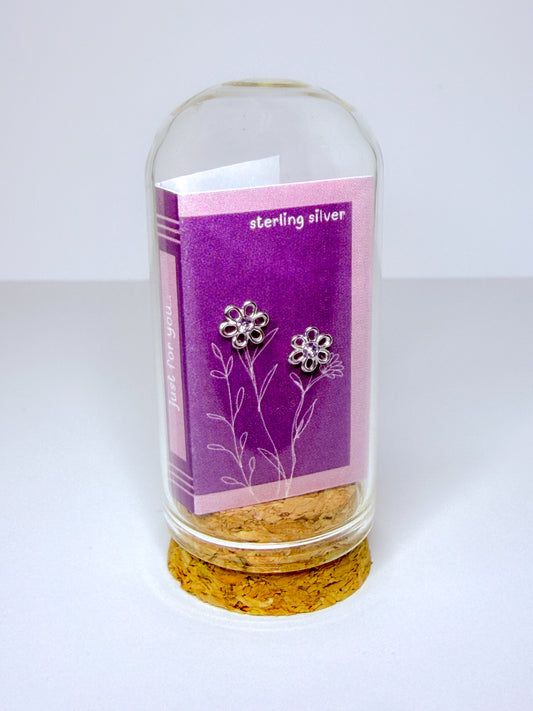 Violet Purple Flower Stud Earrings 'Ultra Violet'.