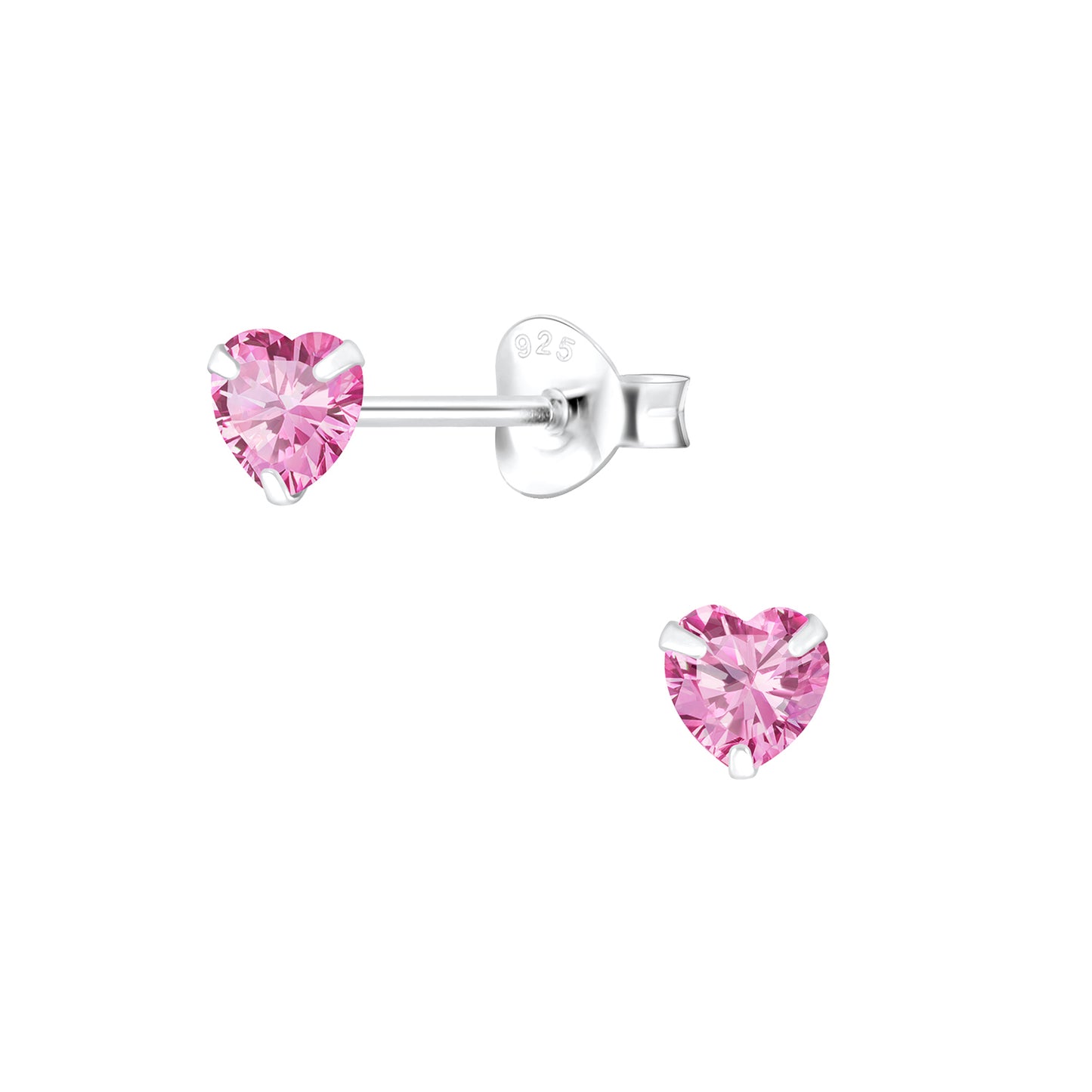 Pink Hearts Stud Earrings 'Fierce Pink Hearts.'