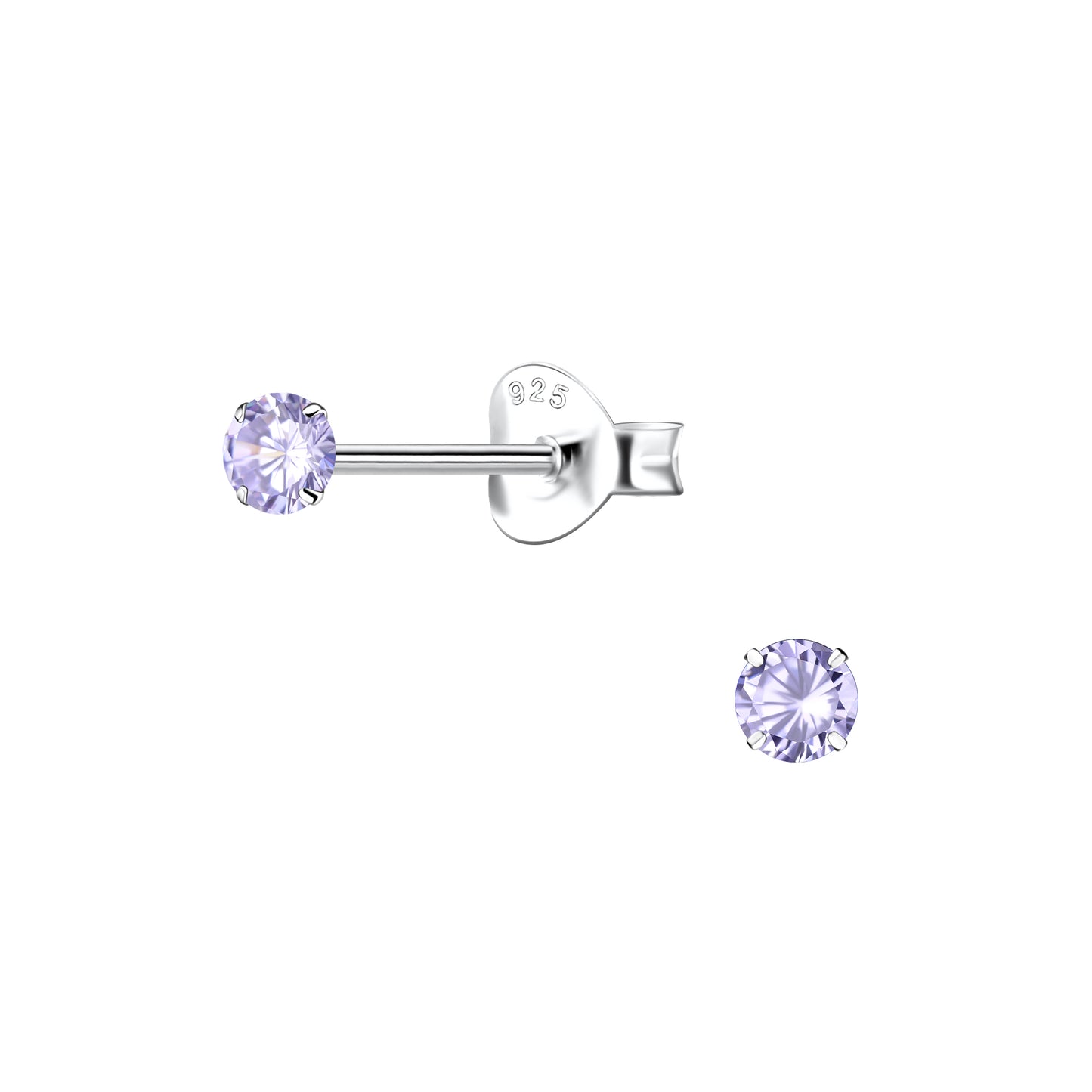 Lavender Cubic Zirconia Stud Earrings 'Love Grows Here.'