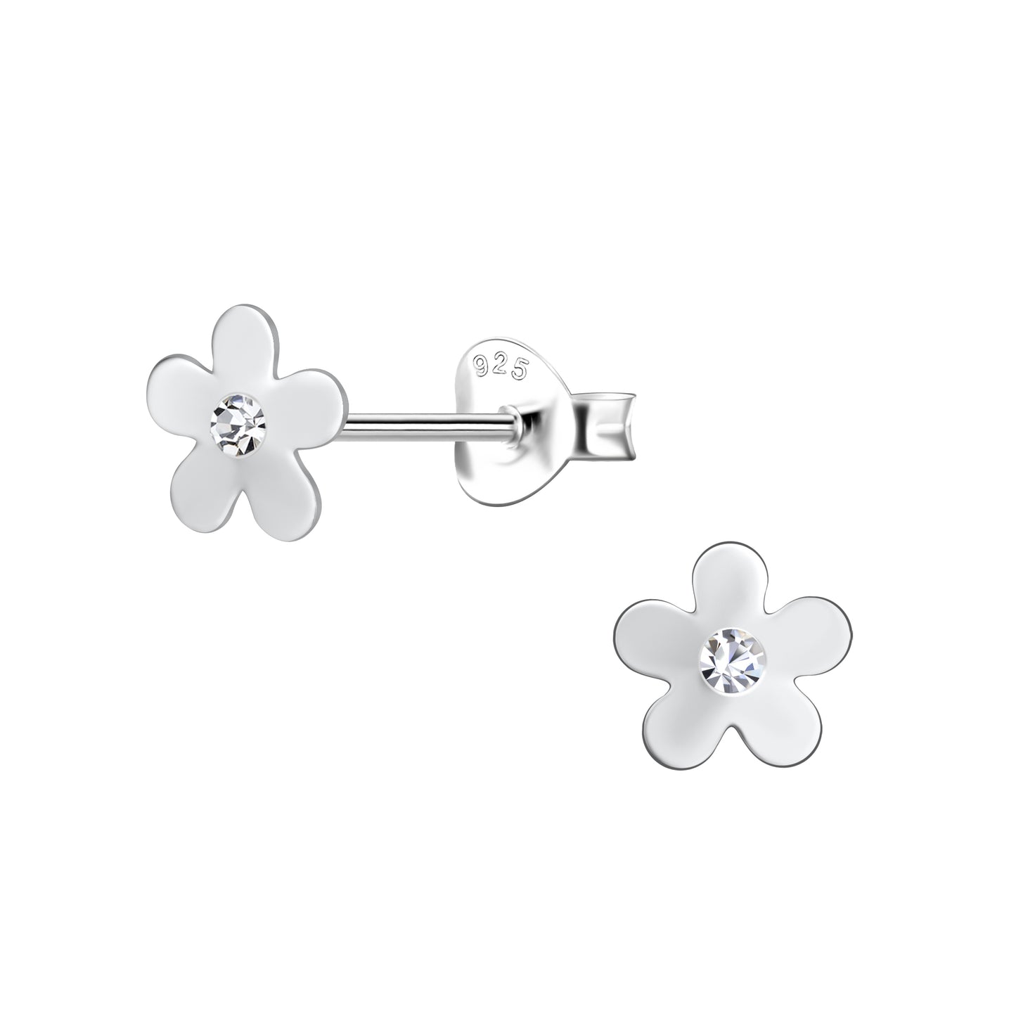 Crystal Flower Stud Earrings 'Birthday Flowers'.